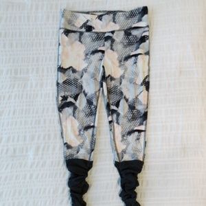 Pink & Gray High-Waist Stirrup Leggings